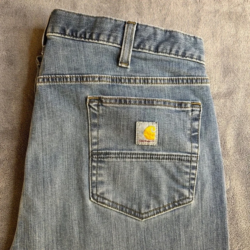Carhartt Mens 38x30 Rugged Flex Relaxed Fit Jeans Light Wash Denim Stetch